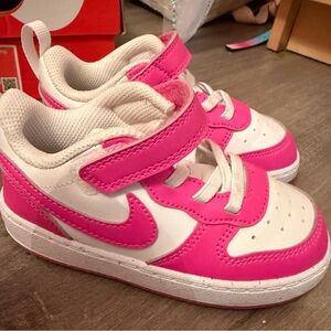 Nike Kids Vibrant Pink and White Sneakers